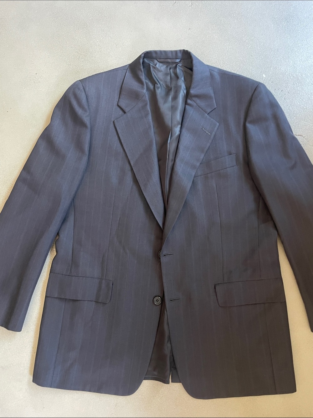 Hickey Freeman Dark Charcoal Pinstripe Single-Breasted Blazer
